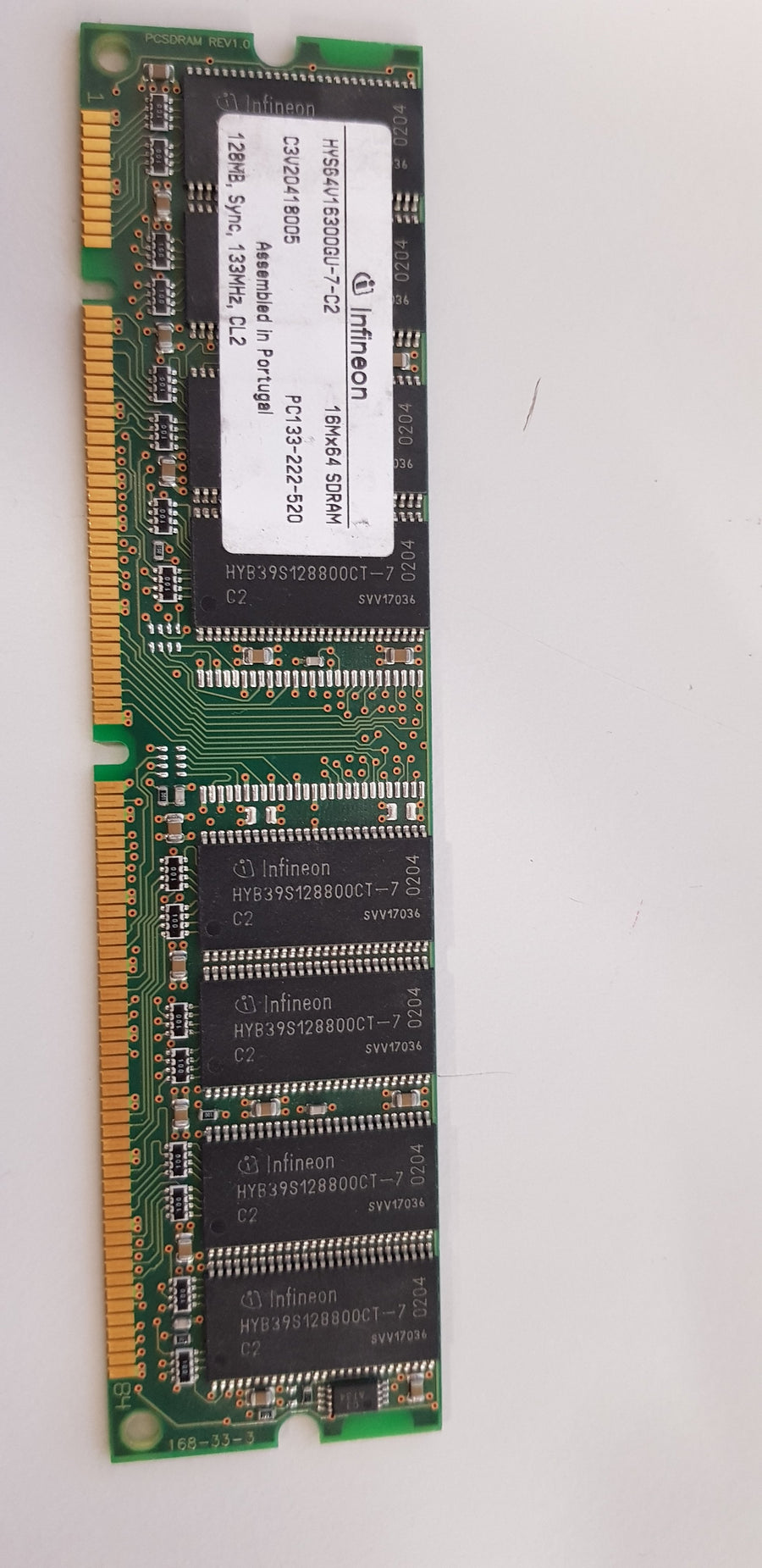 IBM/Infineon 128MB 168 Pin PC133 CL2 SDRAM DIMM