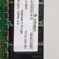 Infineon 128MB PC100 100MHz non-ECC Unbuffered CL2 168-Pin DIMM Memory Module (HYS64V16300GU-8-C2)
