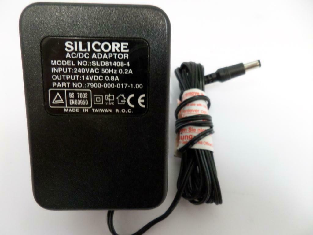 Silicore AC/DC Adapter 14V ( 7900-000-017-1.00 SLD81408-4 ) USED