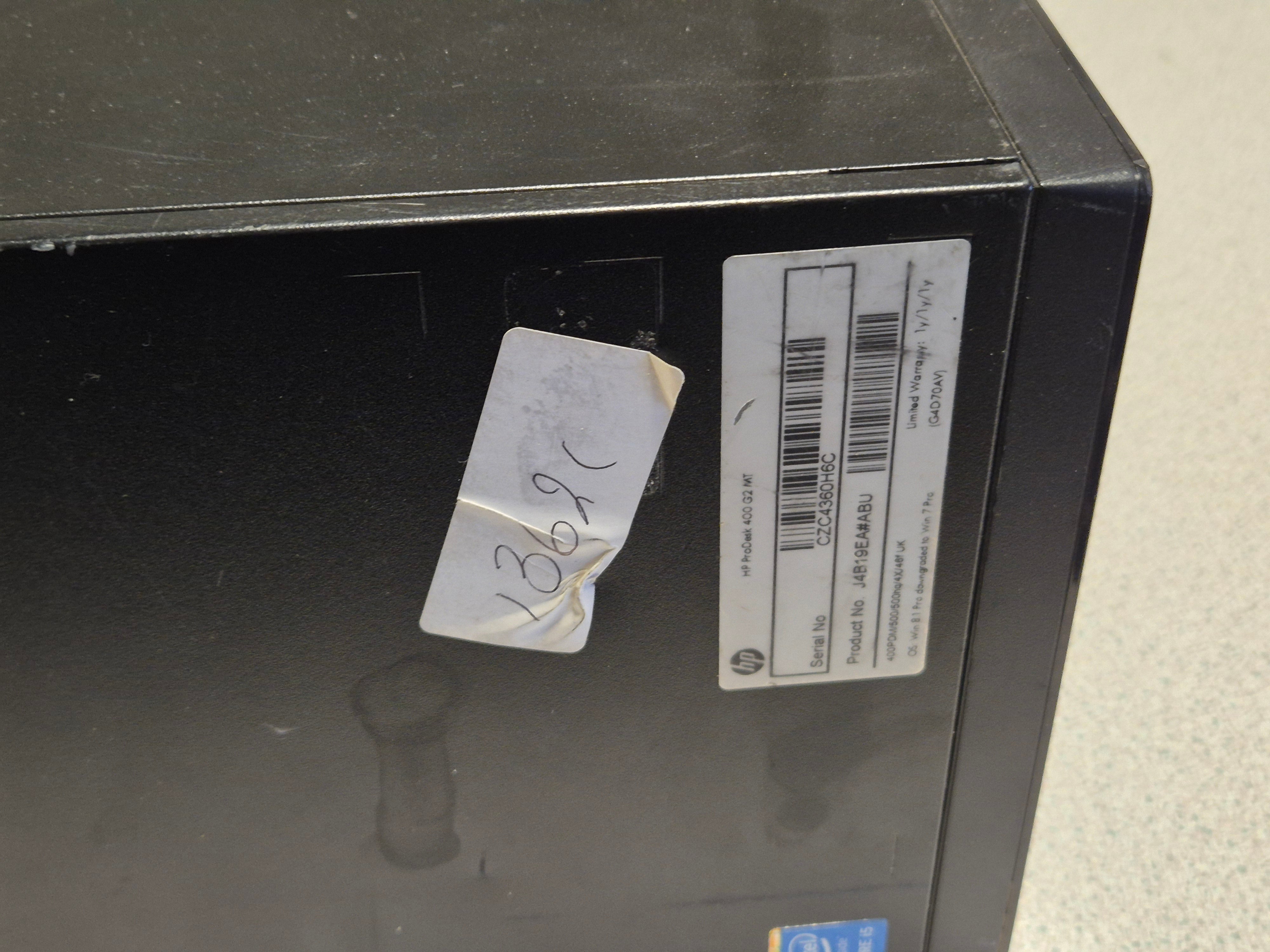 HP ProDesk 400 G2 MT 250GB SSD DVD 12GB RAM i5-4590s 3GHz Win10 ( J4B19EA#ABU ) USED