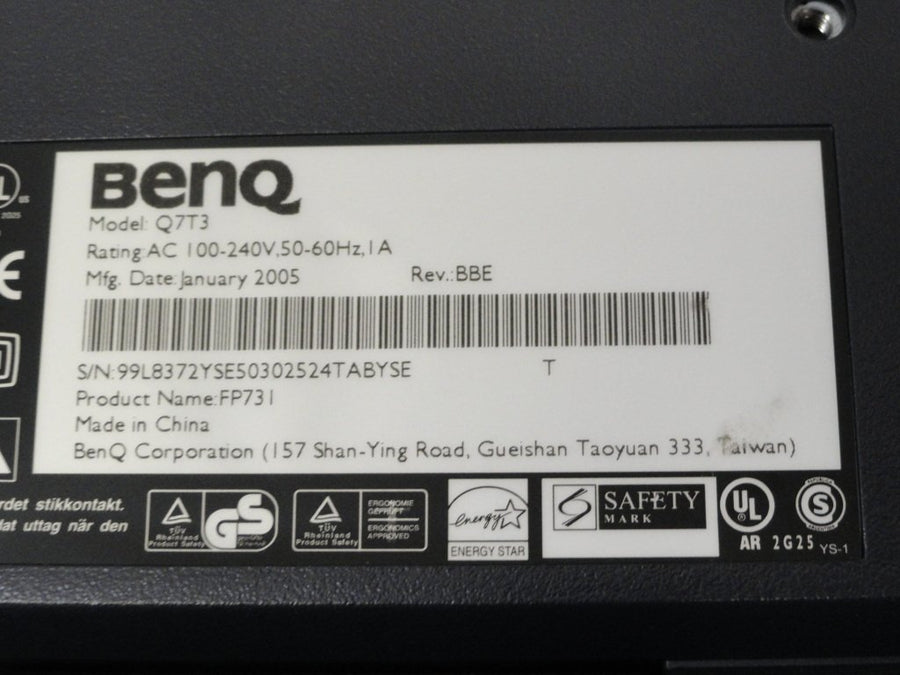 FP731 - BenQ 17"W TFT Silver Monitor - USED