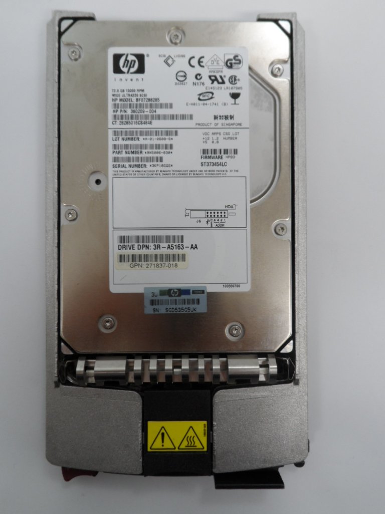 PR19299_9X5006-030_Seagate HP 72.8GB SCSI 80 Pin 15Krpm 3.5in HDD - Image3