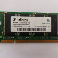 PR25300_HYS64D32020HDL-6-C_Infineon 256MB PC2700 DDR 333MHz CL2.5 SoDimm - Image2