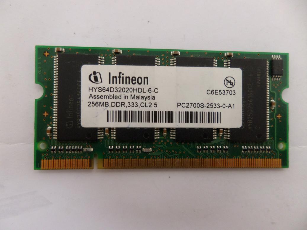 PR25300_HYS64D32020HDL-6-C_Infineon 256MB PC2700 DDR 333MHz CL2.5 SoDimm - Image2