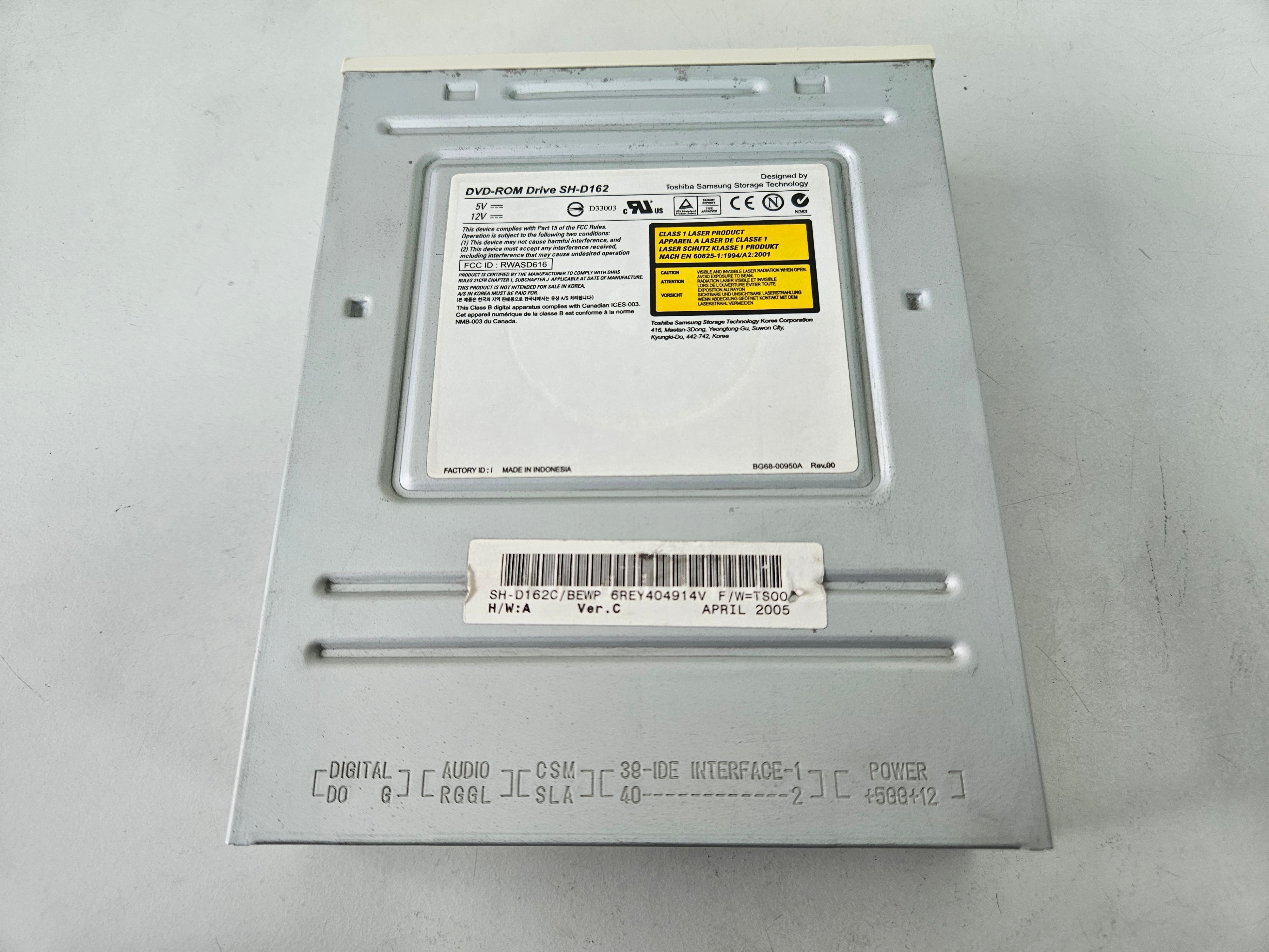 Toshiba Samsung 16x DVDROM IDE Beige Drive ( SH-D162 SH-D162C/BEWP ) USED