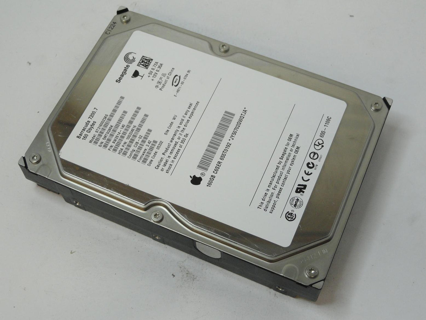 9W2814-140 - Seagate Apple 160GB SATA 7200rpm 3.5in Barracuda 7200.7 HDD - Refurbished