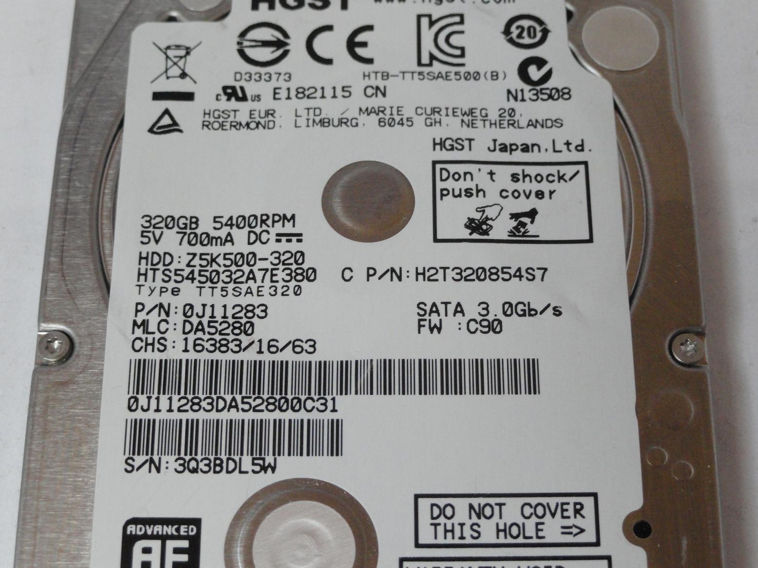 HGST Hitachi 320GB SATA 5400rpm 2.5in HDD