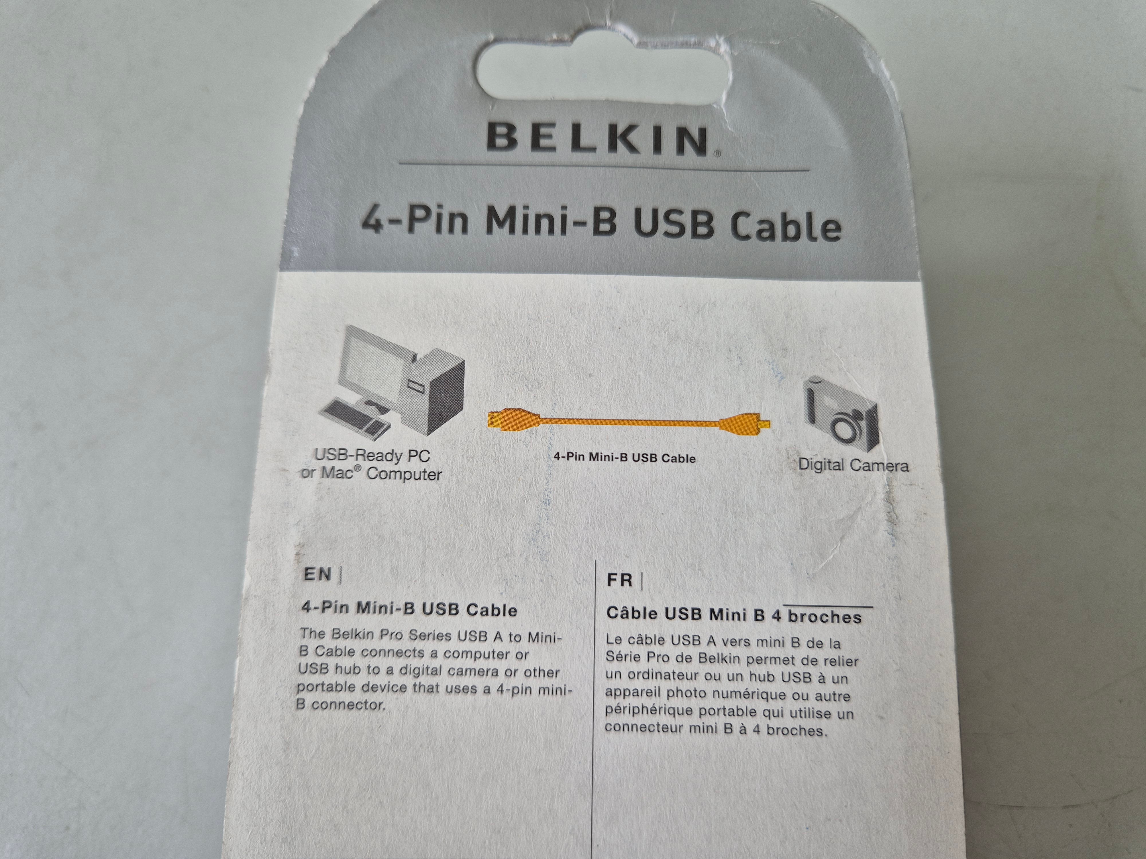 Belkin 4-Pin Mini-B USB Cable 1.8m ( CU1300AED06 ) NEW