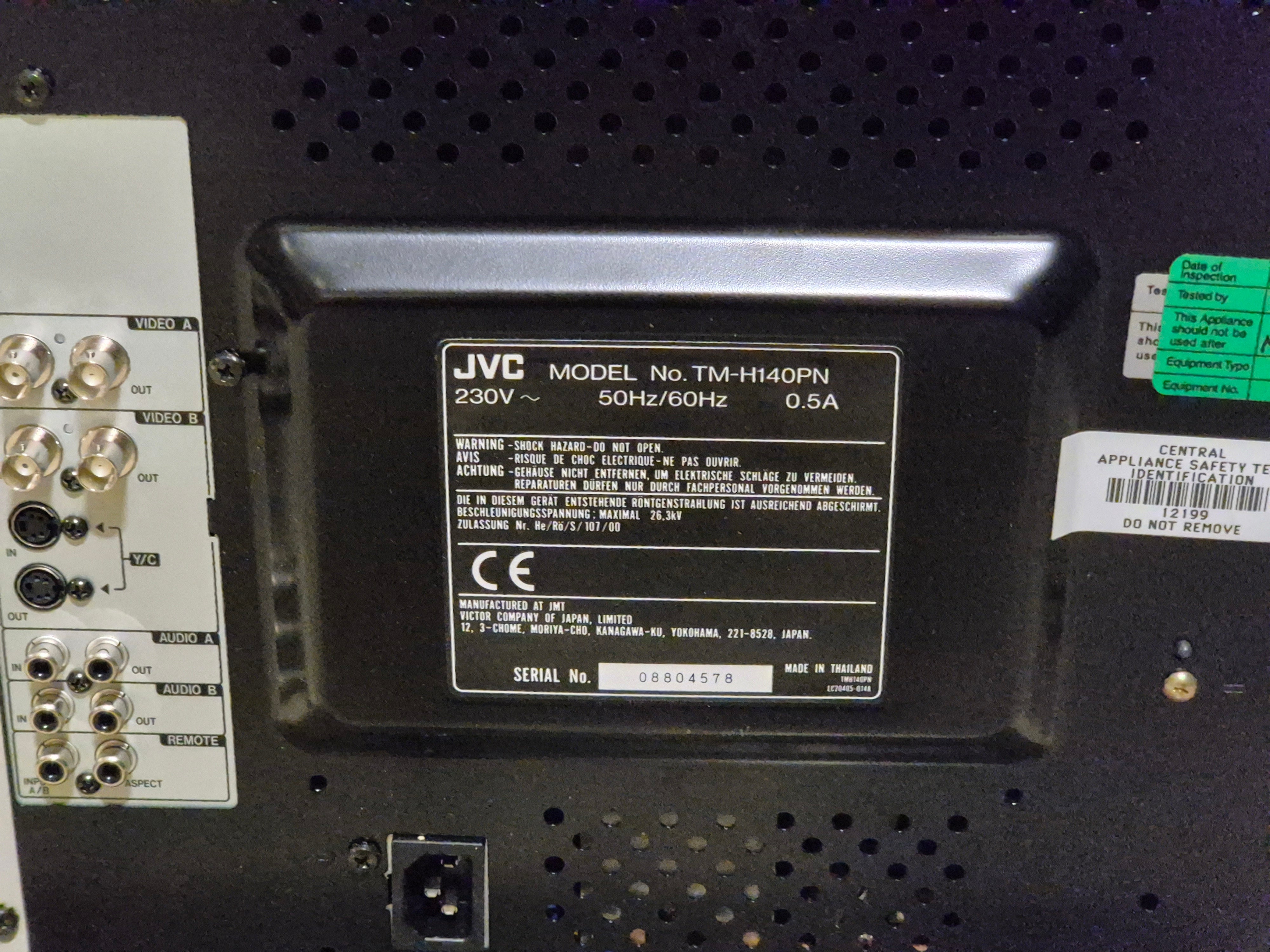 JVC Colour Video Monitor Boxed with original manual ( TM-H140PN ) USED