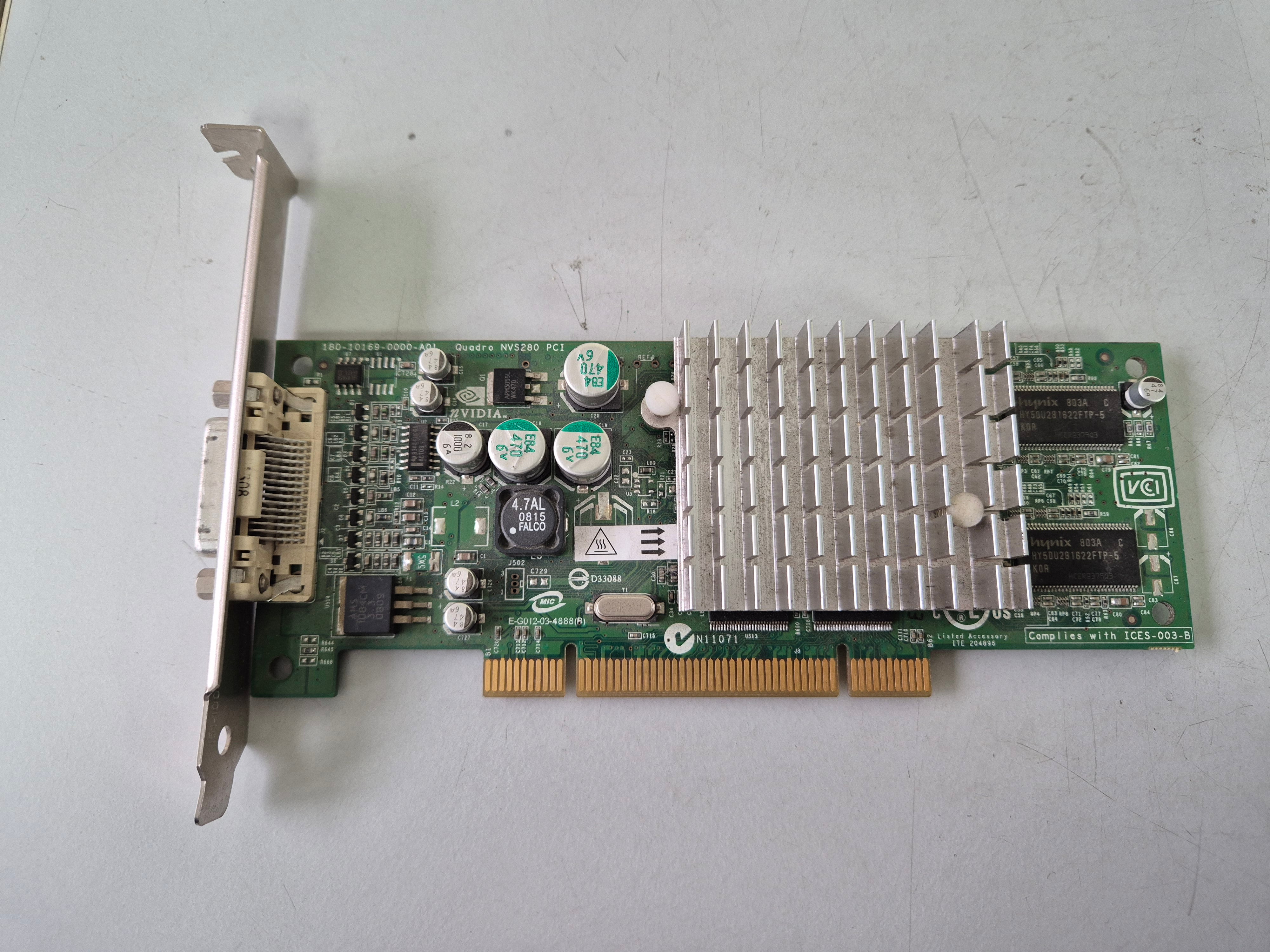 nVidia Quadro NVS 280 64MB PCI Graphics Card ( 350970-004 398686-001 ) USED