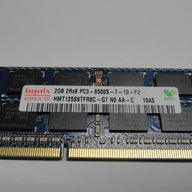 PC3-8500S-7-10-F2 - Hynix 2Gb 204 Pin PC3-8500 CL7 DDR3-1066 16c 128x8  2Rx8 1.5V SODIMM Memory Module - Refurbished