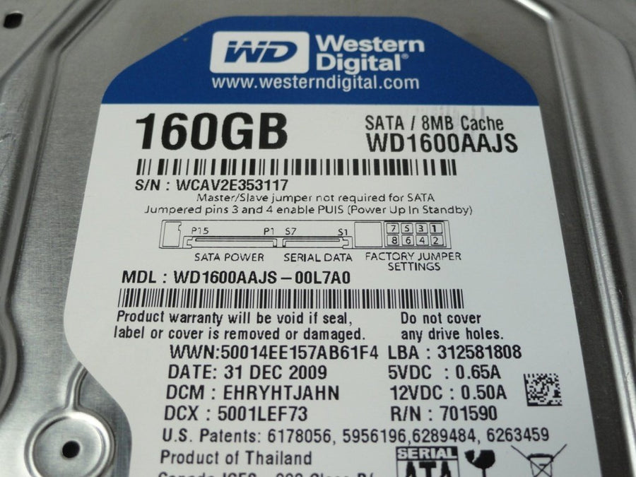 PR22033_WD1600AAJS-00L7A0_Western Digital 160Gb SATA 7200rpm 3.5in HDD - Image2