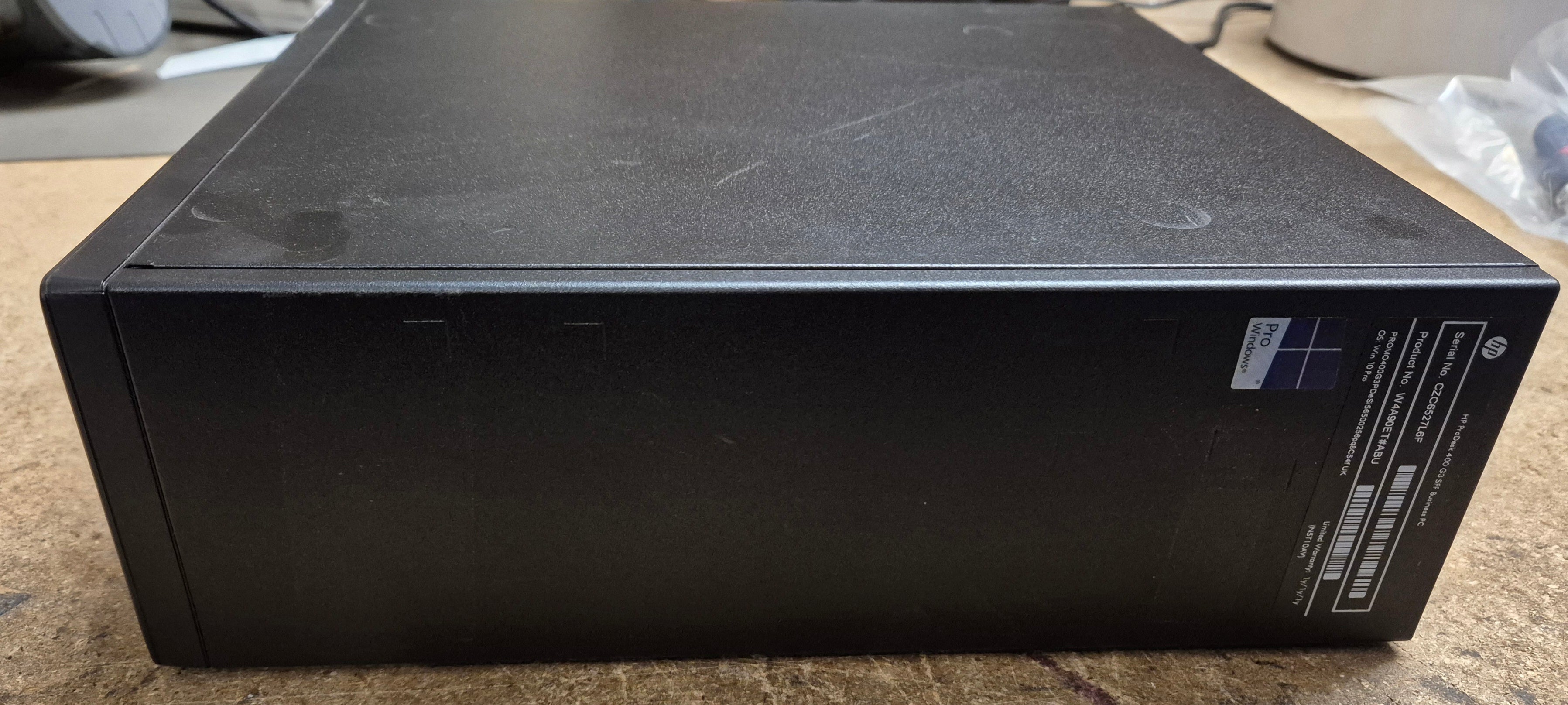 HP ProDesk 400 G3 SFF 250GB SSD 8GB RAM i5-6500 3.2GHz Win10 PC - NO DVD ( W4A90ET#ABU ) USED