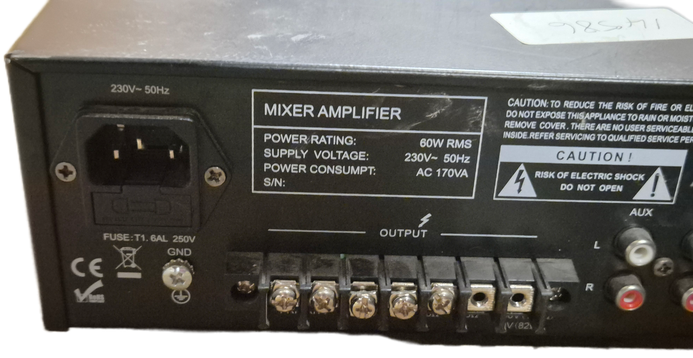 MajorCom 60W Mixer Amplifier ( MX60 ) USED