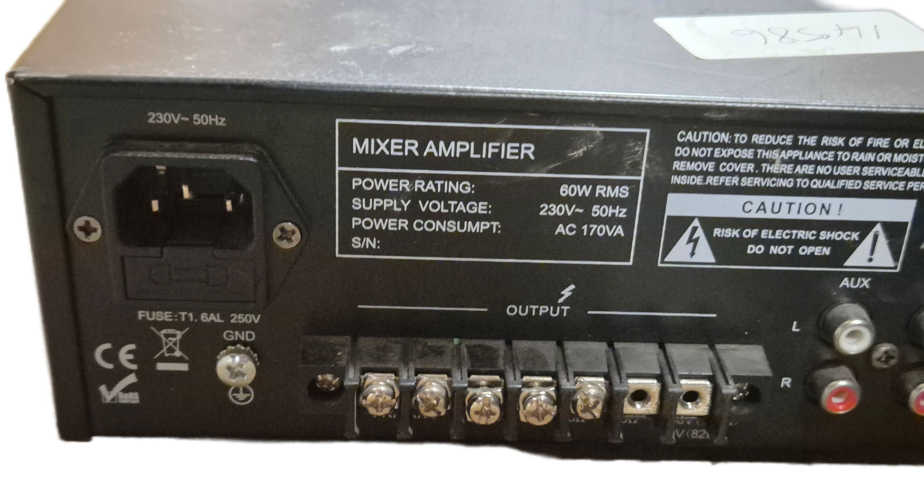 MajorCom 60W Mixer Amplifier ( MX60 ) USED