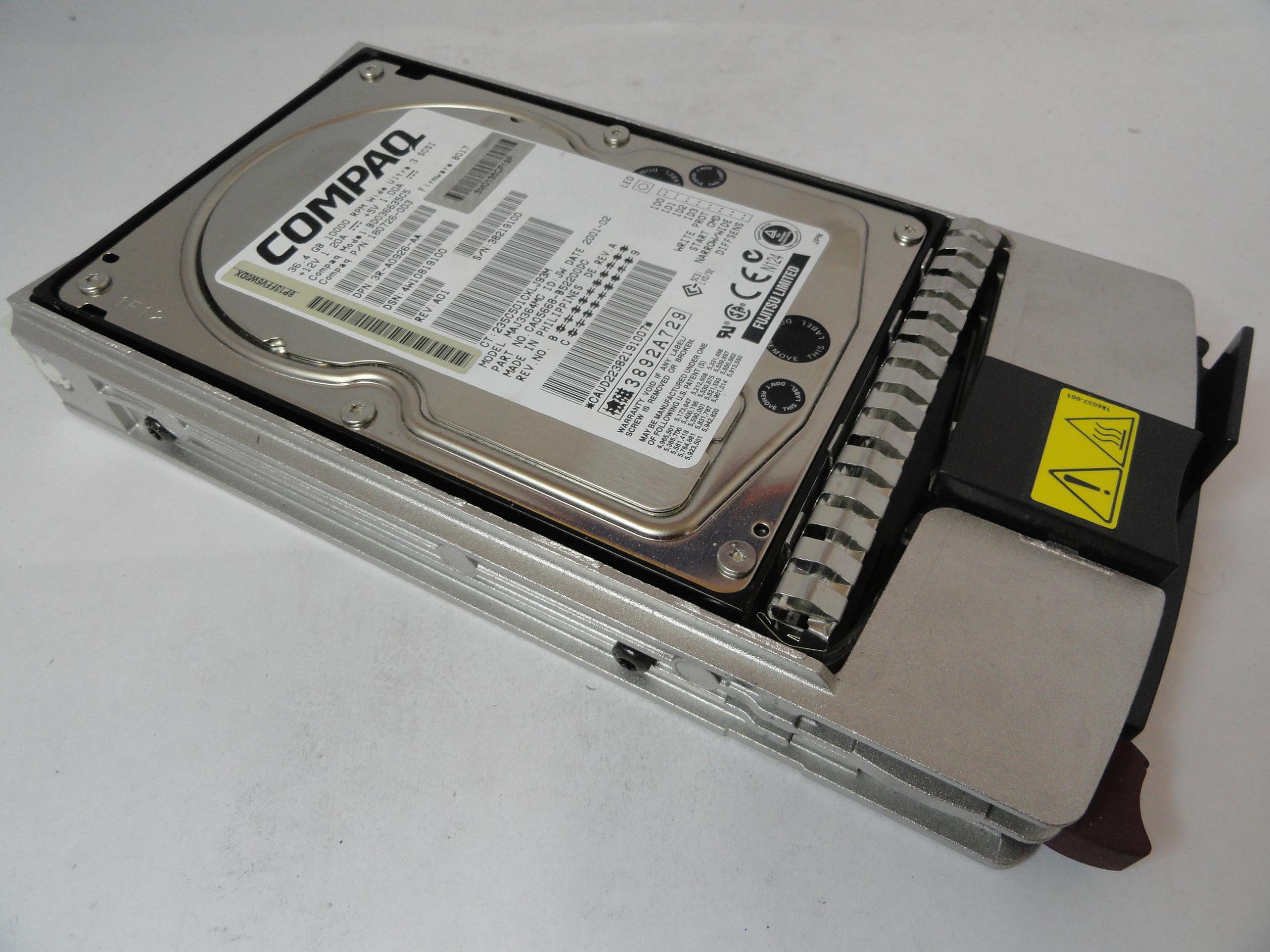 PR21800_CA05668-B52200DC_Fujitsu Compaq 36.4GB SCSI 80 Pin 10Krpm 3.5in HDD - Image3