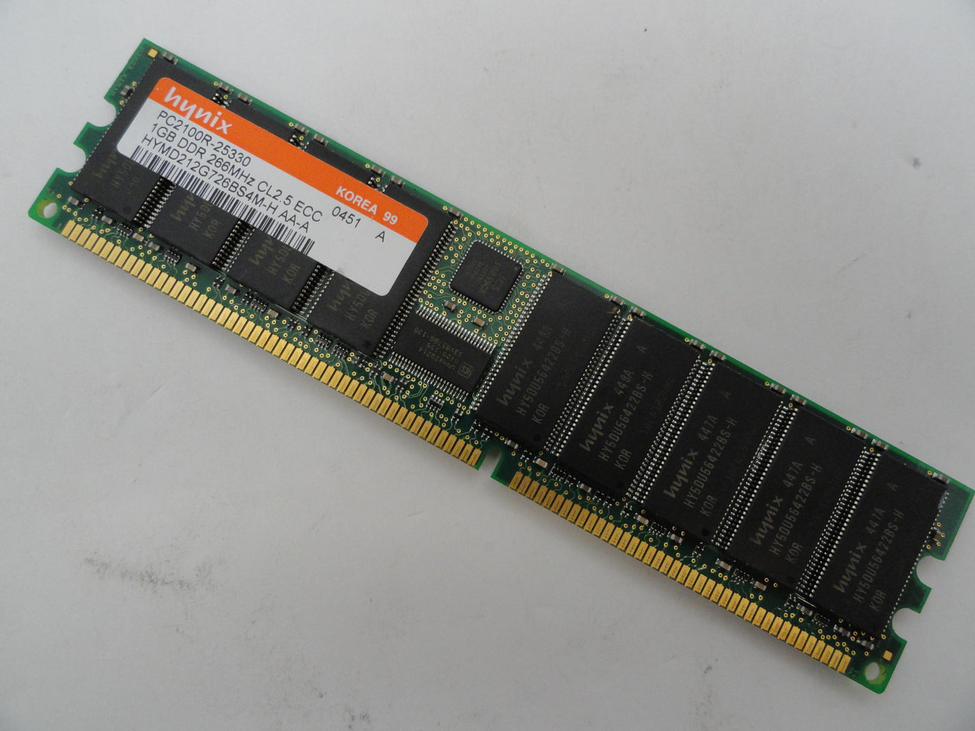 Hynix 1GB PC2100 DDR-266MHz Registered ECC CL2.5 184-Pin DIMM ( HYMD212G726BS4M-H ) REF