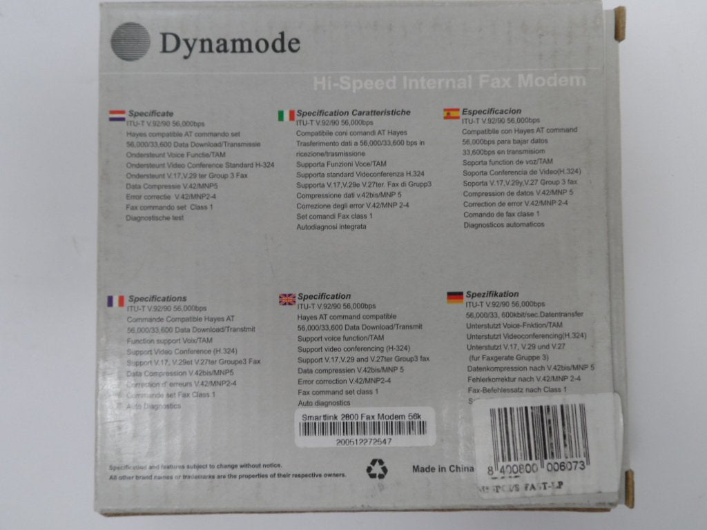 Dynamode Hi-Speed Internal Fax Modem ( M56PCI/S-FAST_LP ) NEW