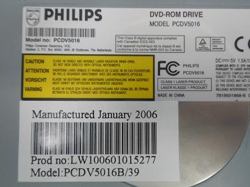  Philips  16x DVD-Rom Drive ( PCDV5016 ) REF 