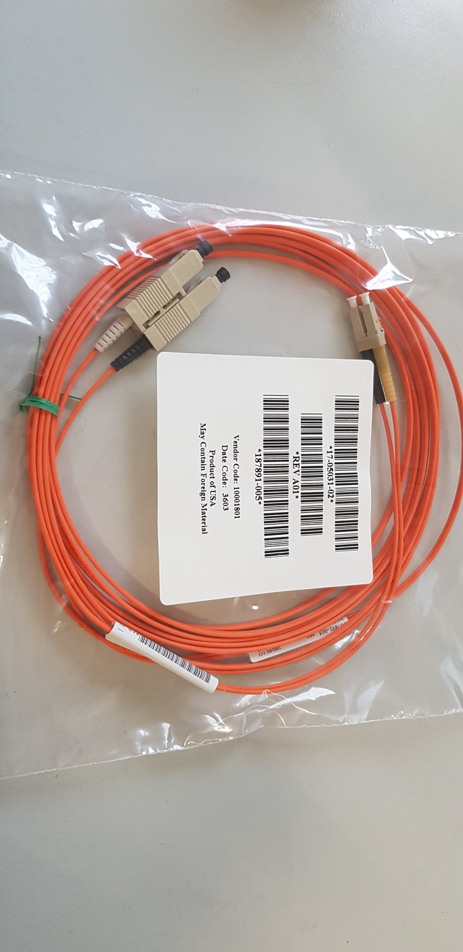 Compaq 5m LC to SC Fiber Optic Cable - Refurbished - 187891-005