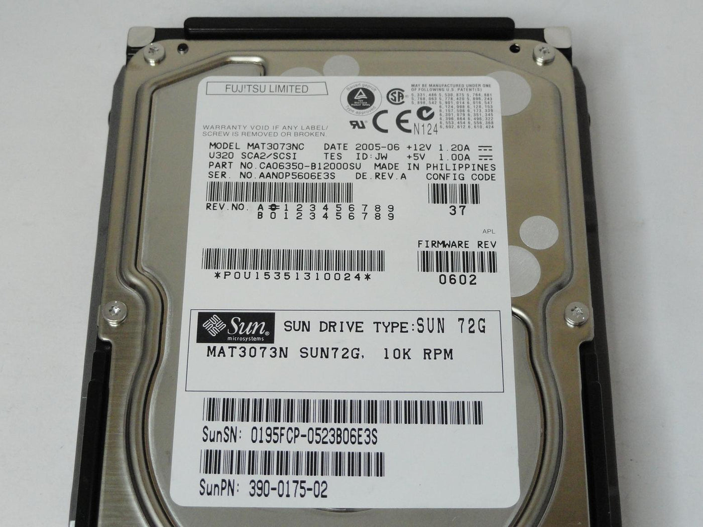 PR00576_CA06350-B12000SU_Fujitsu Sun 73GB SCSI 80 Pin 10Krpm 3.5in HDD - Image4