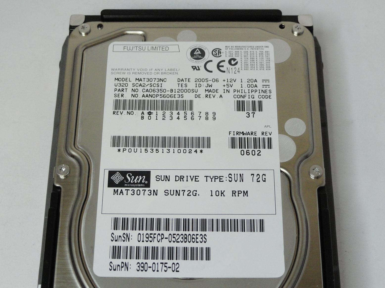PR00576_CA06350-B12000SU_Fujitsu Sun 73GB SCSI 80 Pin 10Krpm 3.5in HDD - Image4