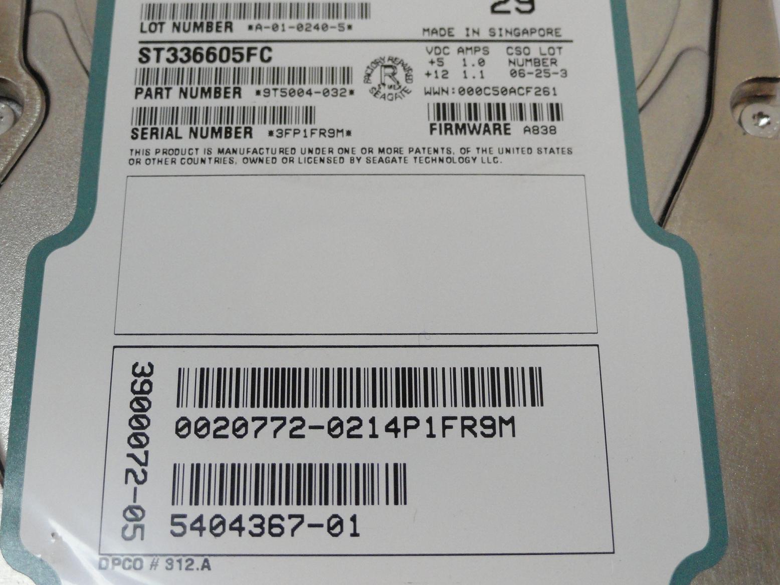 PR18497_9T5004-032_Seagate SUN 36GB Fibre Channel 10Krpm 3.5in HDD - Image3
