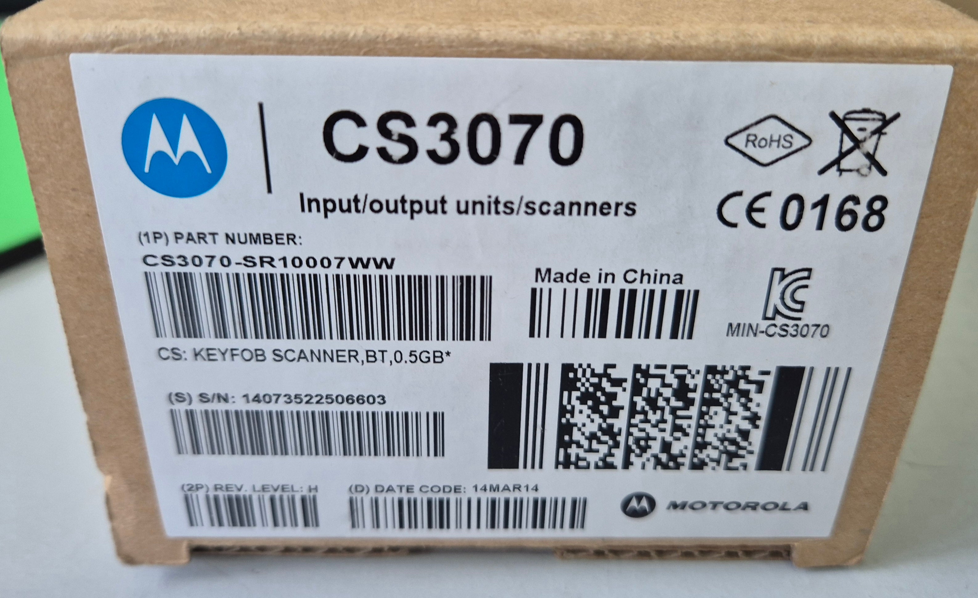 Motorola Symbol CS3070 Bluetooth Barcode Scanner ( CS3070-SR10007WW ) USED
