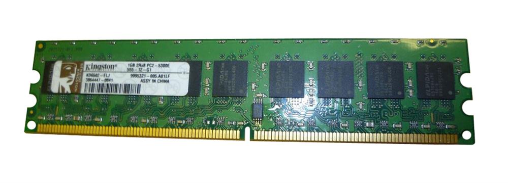 Kingston 1GB PC2-5300 DDR2-667MHz ECC Unbuffered CL5 240-Pin DIMM ( KD6502-ELJ 9995321-005.A01LF ) REF