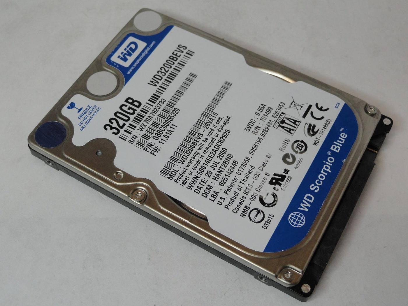 PR22884_G8BC00055320_Western Digital 320Gb SATA 5400rpm 2.5in HDD - Image3