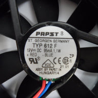 PAPST TYP 612 F DC Brushless Cooling Fan Black 12VDC 95mA 1.1W ( TYP 612 ) USED