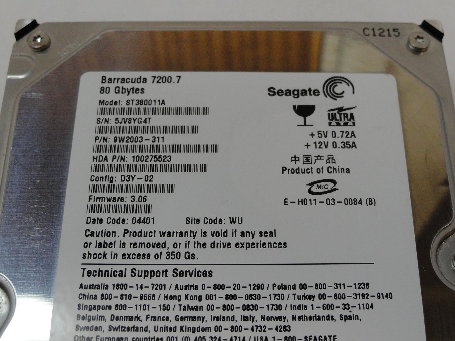 PR05667_9W2003-311_Seagate 80GB IDE 7200rpm 3.5in HDD - Image3