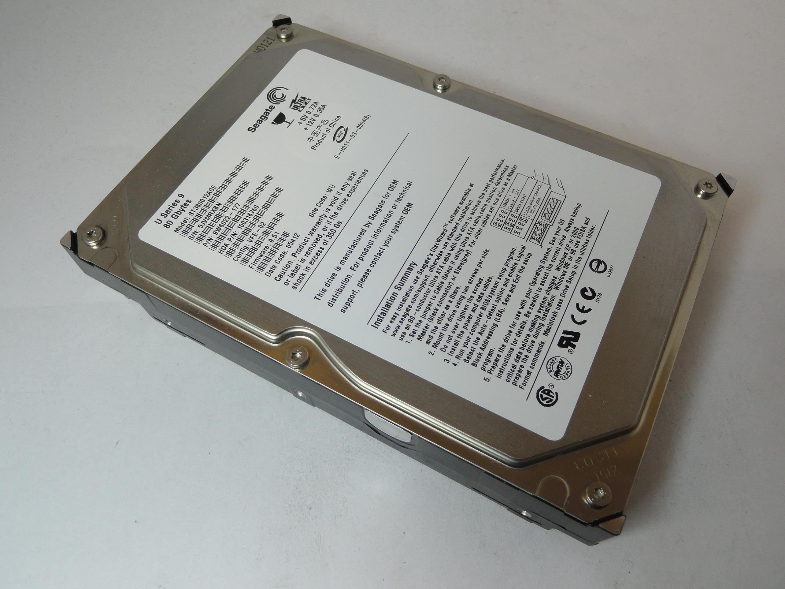 PR21436_9W6022-177_Seagate 80Gb IDE 7200rpm 3.5in HDD - Image3
