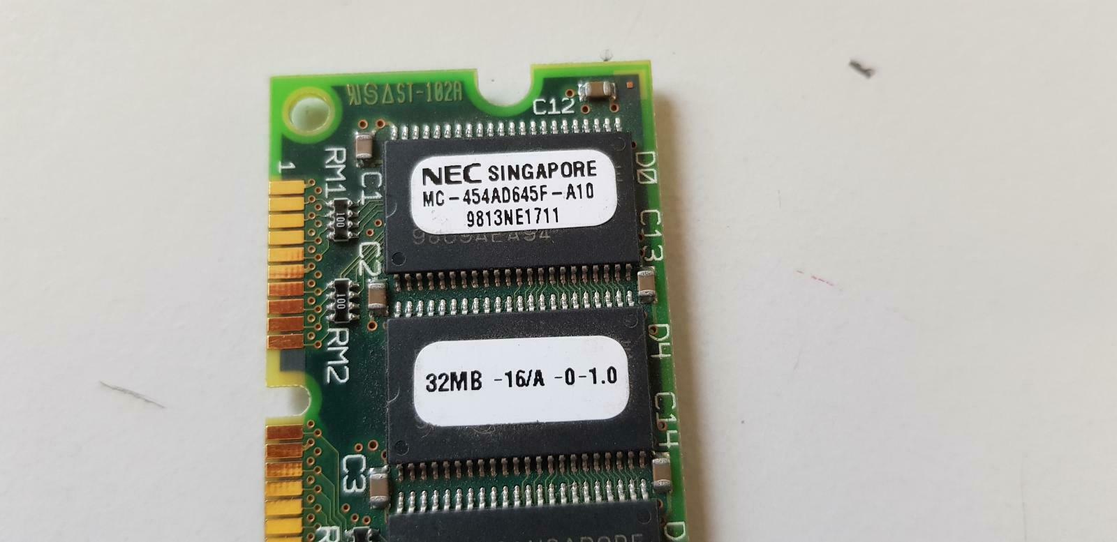 HP NEC 32MB PC66 66MHz non-ECC Unbuffered CL2 168-Pin DIMM ( D5362-63001 MC-454AD645F-A10 1818-7098 ) REF