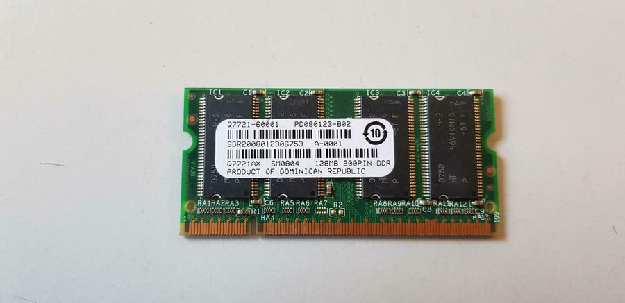 HP 128MB PC2100 DDR-266MHz Unbuffered CL2 SoDimm Q7721-60001 Q7721AX