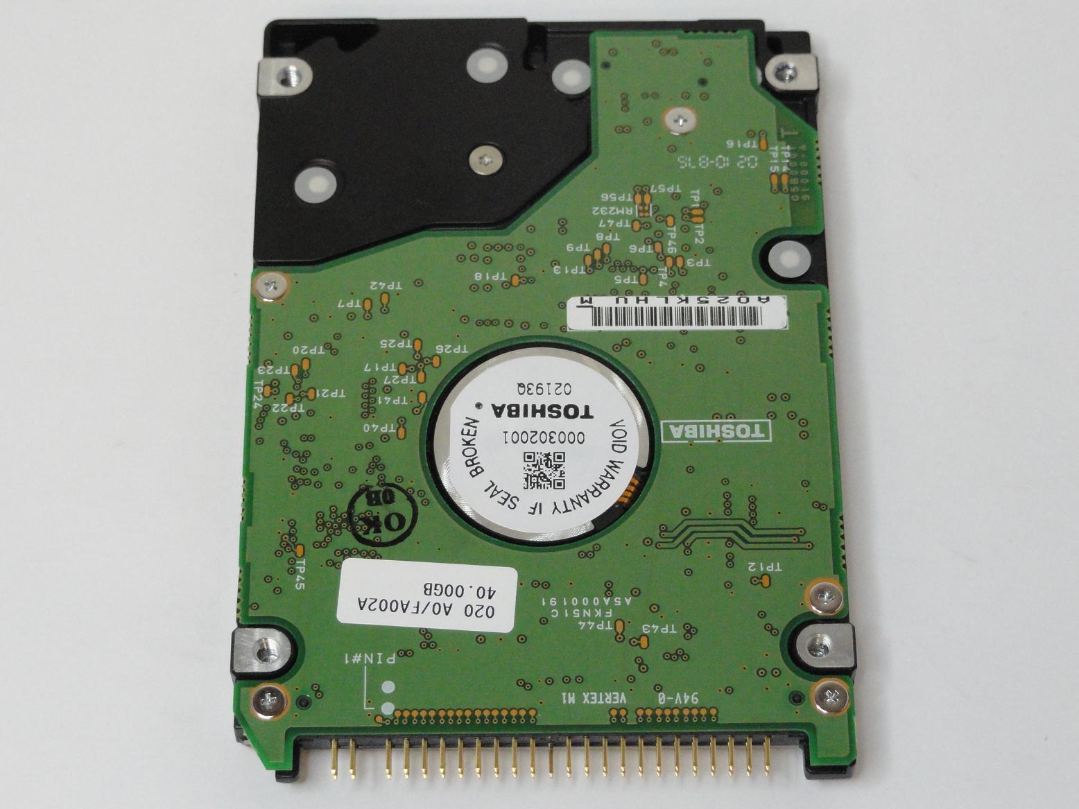 PR02585_HDD2171_Toshiba 40GB IDE 5400rpm 2.5in HDD - Image2