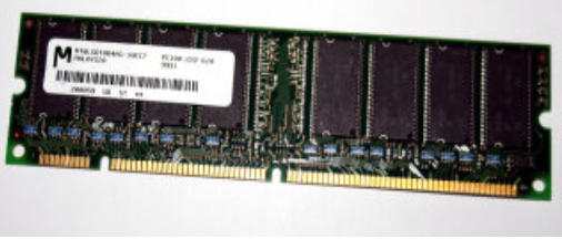 Micron 64MB 100MHz 168-Pin PC100 CL2 NonECC Unbuffered SDRAM DIMM ( MT8LSDT864AG-10EB4 ) REF