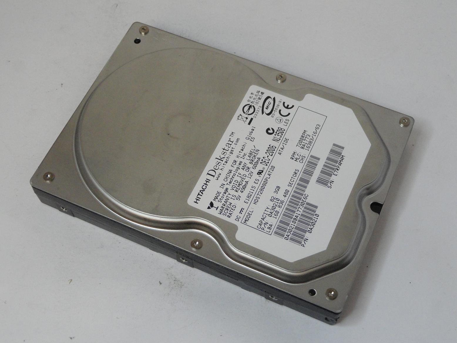 0A30210 - Hitachi 80GB IDE 7200rpm 3.5in Deskstar HDD - USED