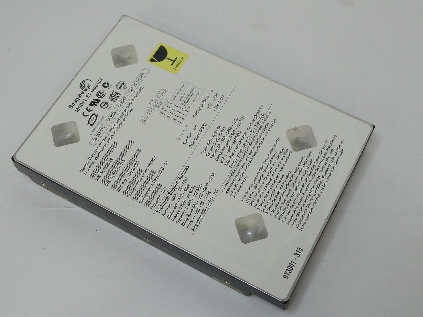 Seagate 40GB IDE 5400rpm 3.5in HDD ( 9Y3001-313 ST340015A ) USED