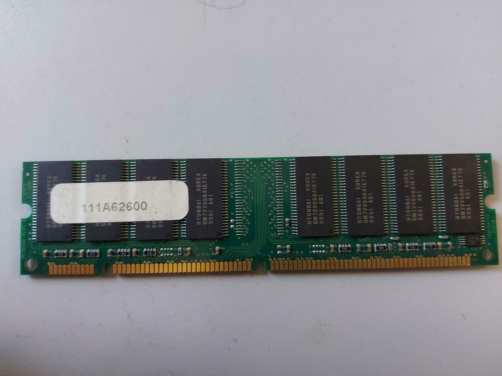 Hyundai 128mb sdram 168pin pc100 nonecc cl2 dimm memory  GMM26416233ENTG-7K