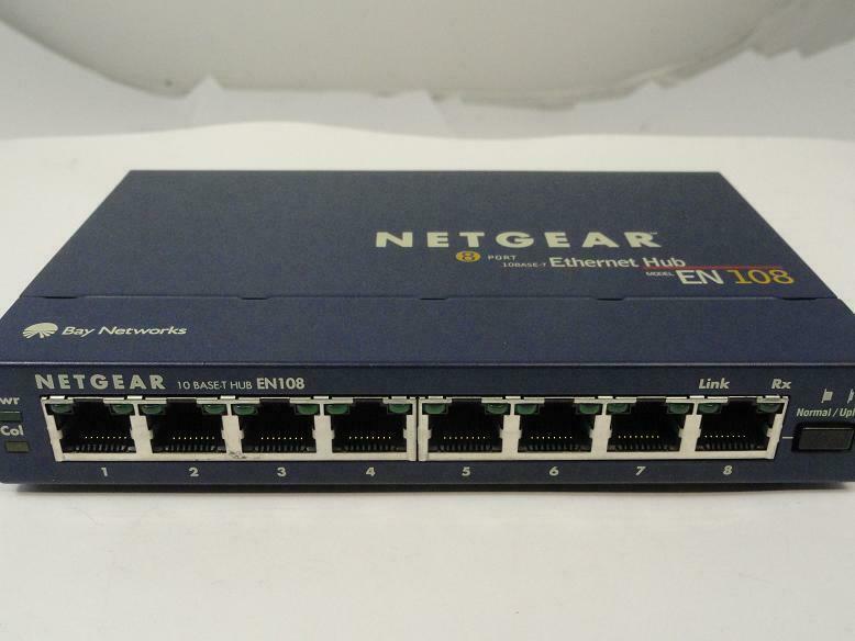 Netgear 8 Port 10Base-T Ethernet Hub with PSU ( EN108 ) REF