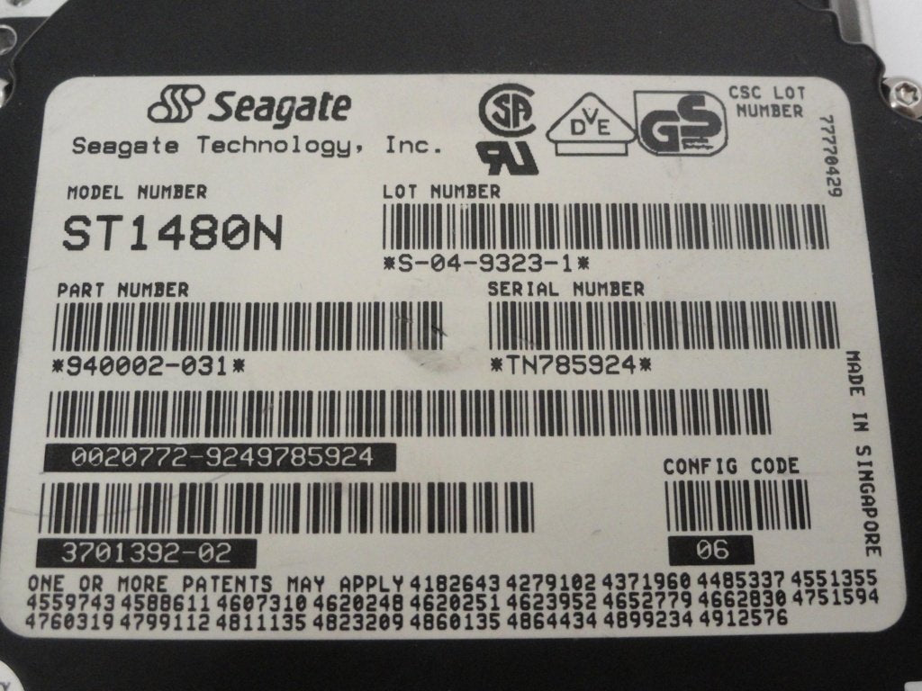 PR18694_940002-031_Seagate SUN 480Mb IDE 4400rpm 3.5in HDD - Image2