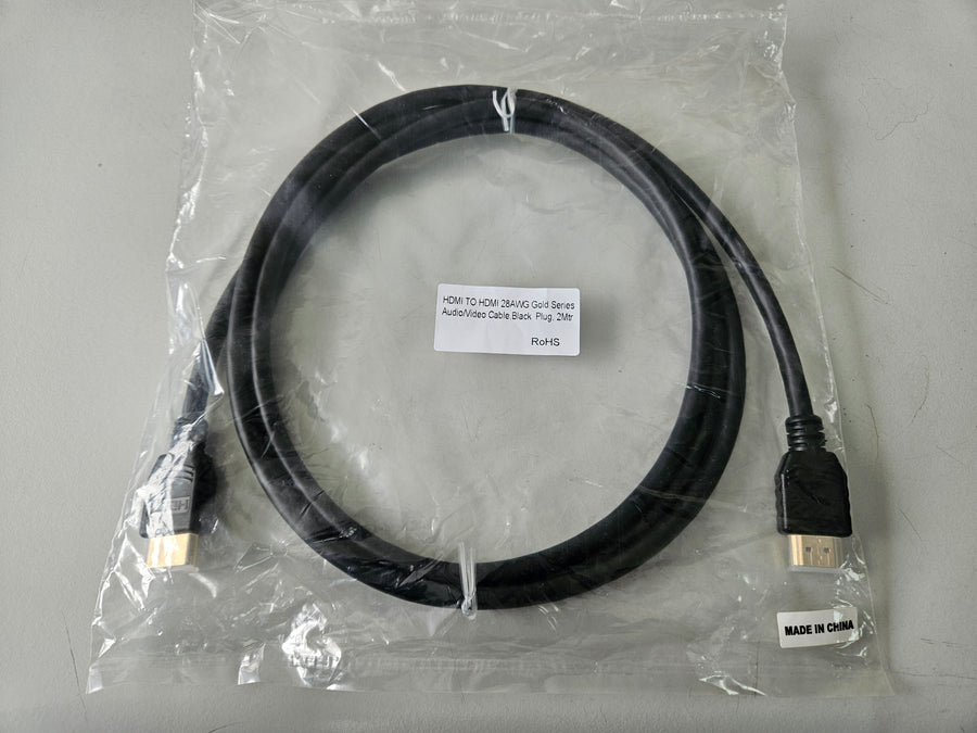Generic HDMI to HDMI 28AWG Gold Series 2Mtr Audio/Video Cable, Blk, Plug - NEW