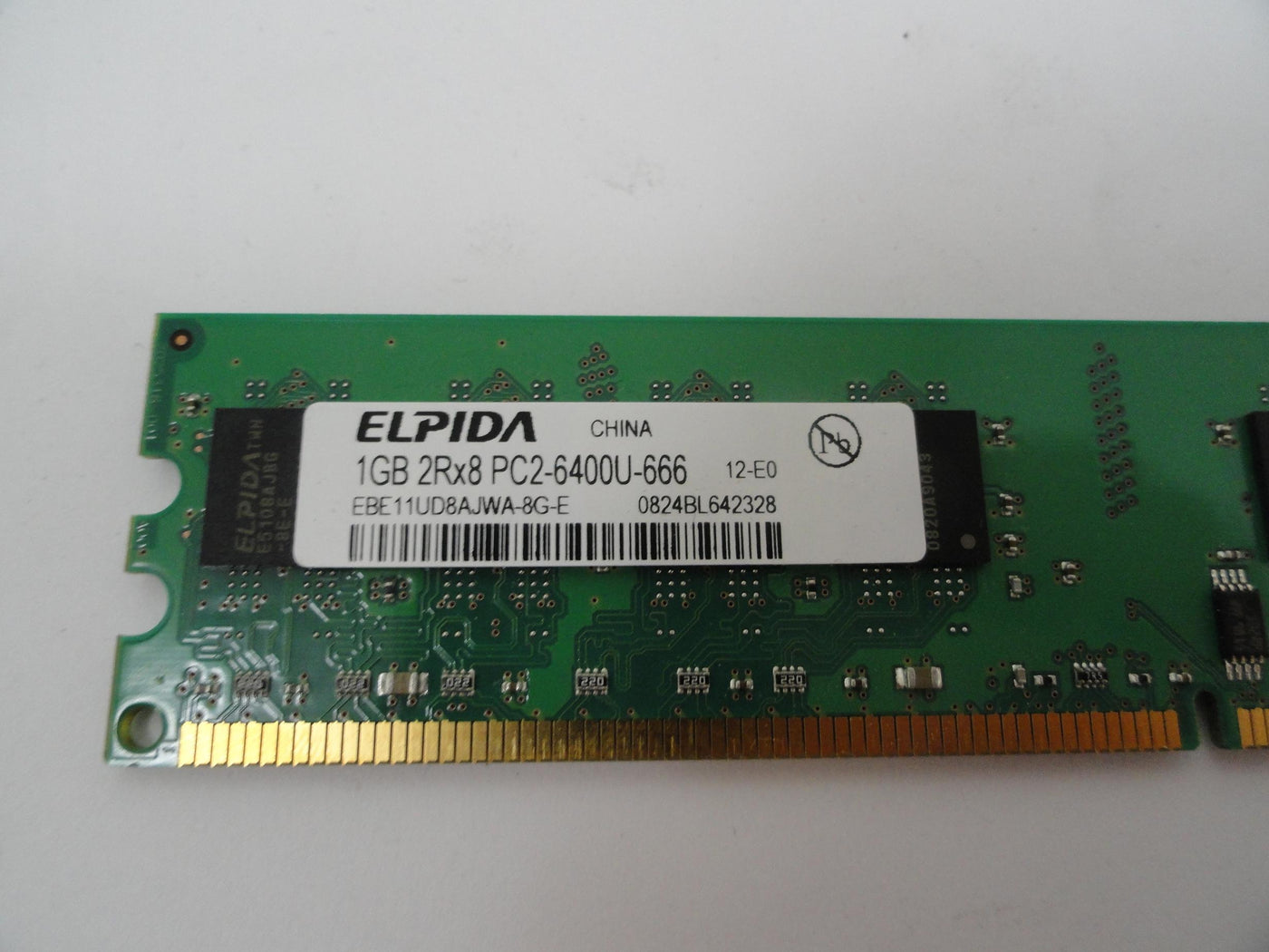 EBE11UD8AJWA-8G-E - HP Elpida 1Gb PC2-6400 DDR2-800MHz Non-ECC CL6 240-Pin DIMM RAM Module - Refurbished