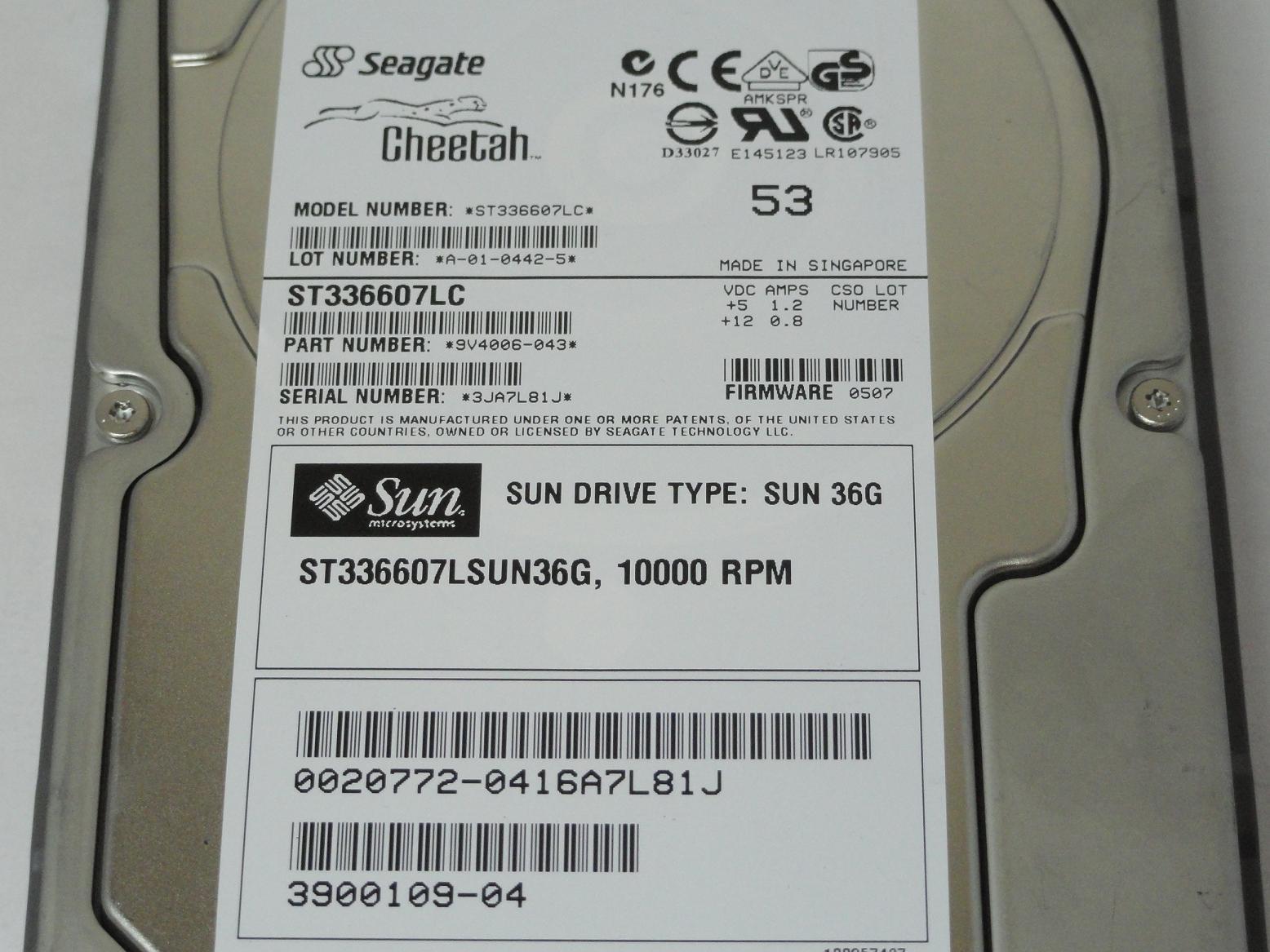 PR11300_9V4006-043_Seagate Sun 36GB SCSI 80 Pin 10Krpm 3.5in HDD - Image4