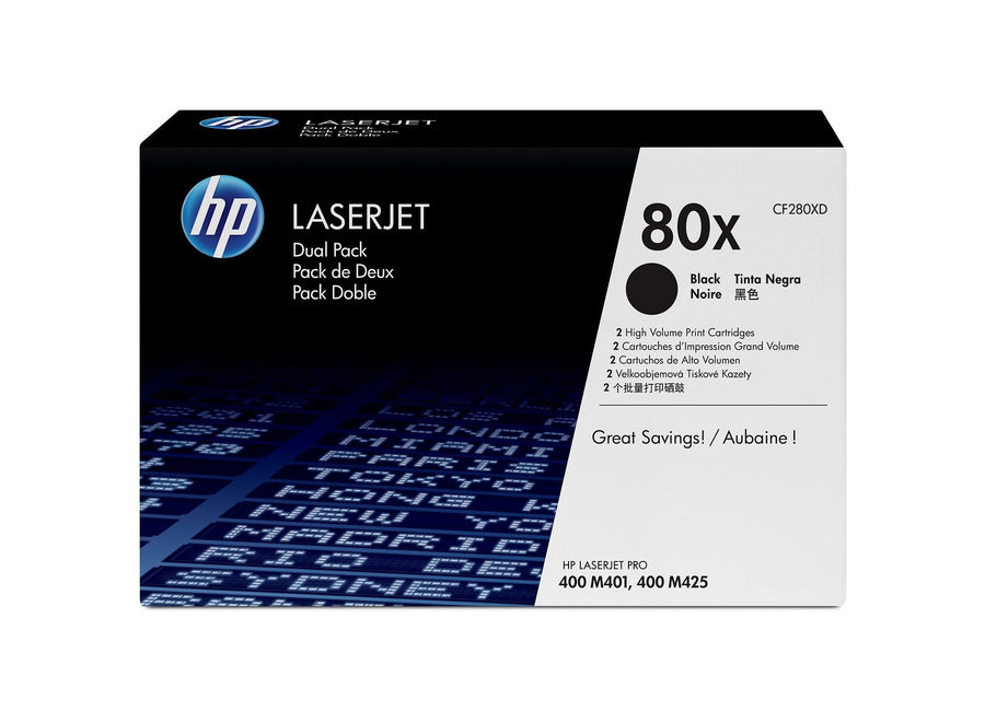 HP BLACK LASERJET 80X QTY 1 (CF280XD NOB)