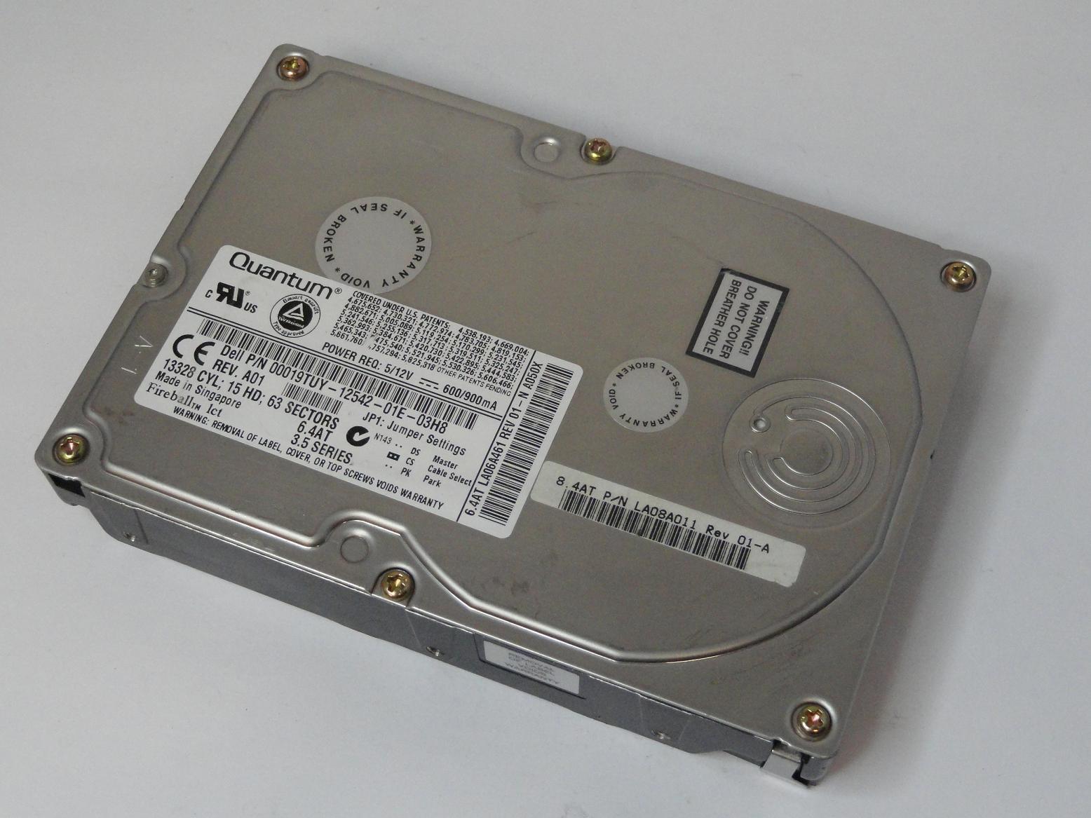 Quantum Dell 8.4GB IDE 5400rpm 3.5in HDD ( LA08A011 LA06A461 019TUY ) REF