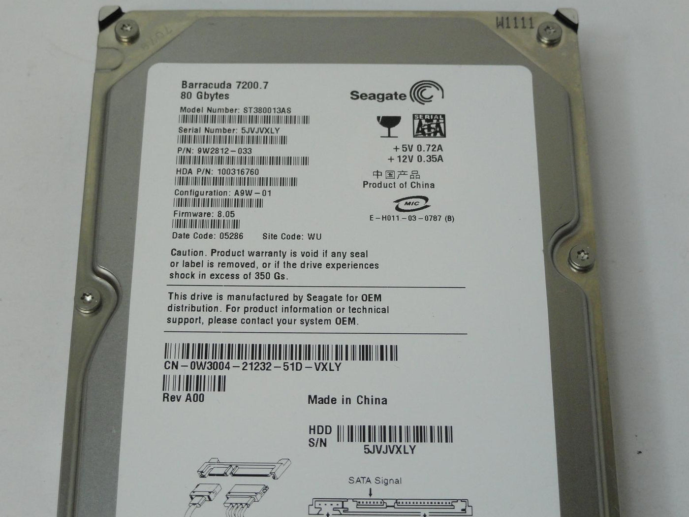 PR00591_9W2812-033_Seagate Dell 80GB SATA 7200rpm 3.5in HDD - Image3