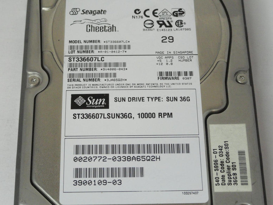 PR22484_9V4006-043_Seagate Sun 36GB SCSI 80 Pin 10Krpm 3.5in HDD - Image2