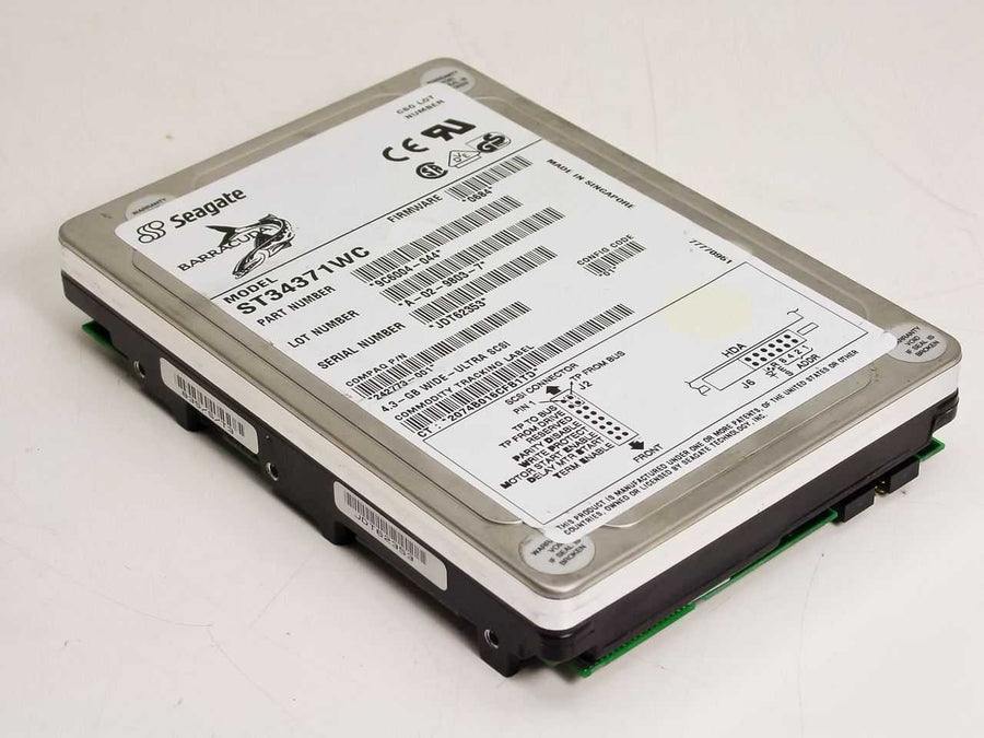 Seagate Sun 4.3GB SCSI 80 Pin 5400rpm 3.5in HDD ( ST34371WC 9C6004-051 370-2367-02 ) REF